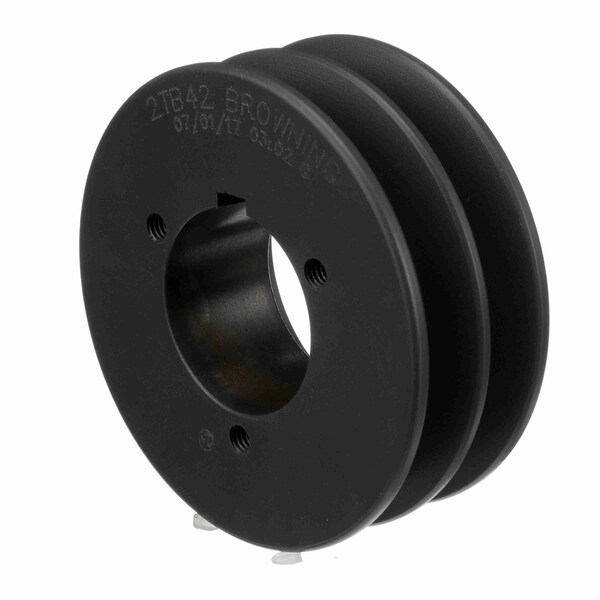 2 Groove Cast Iron Bushed Bore Multiple Sheave, 2TB42